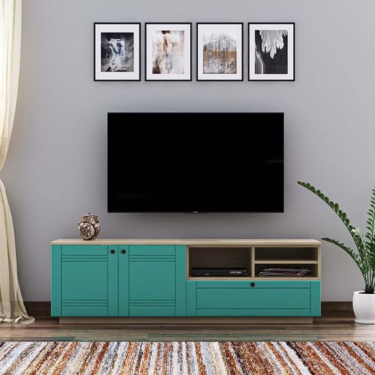 Modern Pervinca TV Unit Design With Storage Units